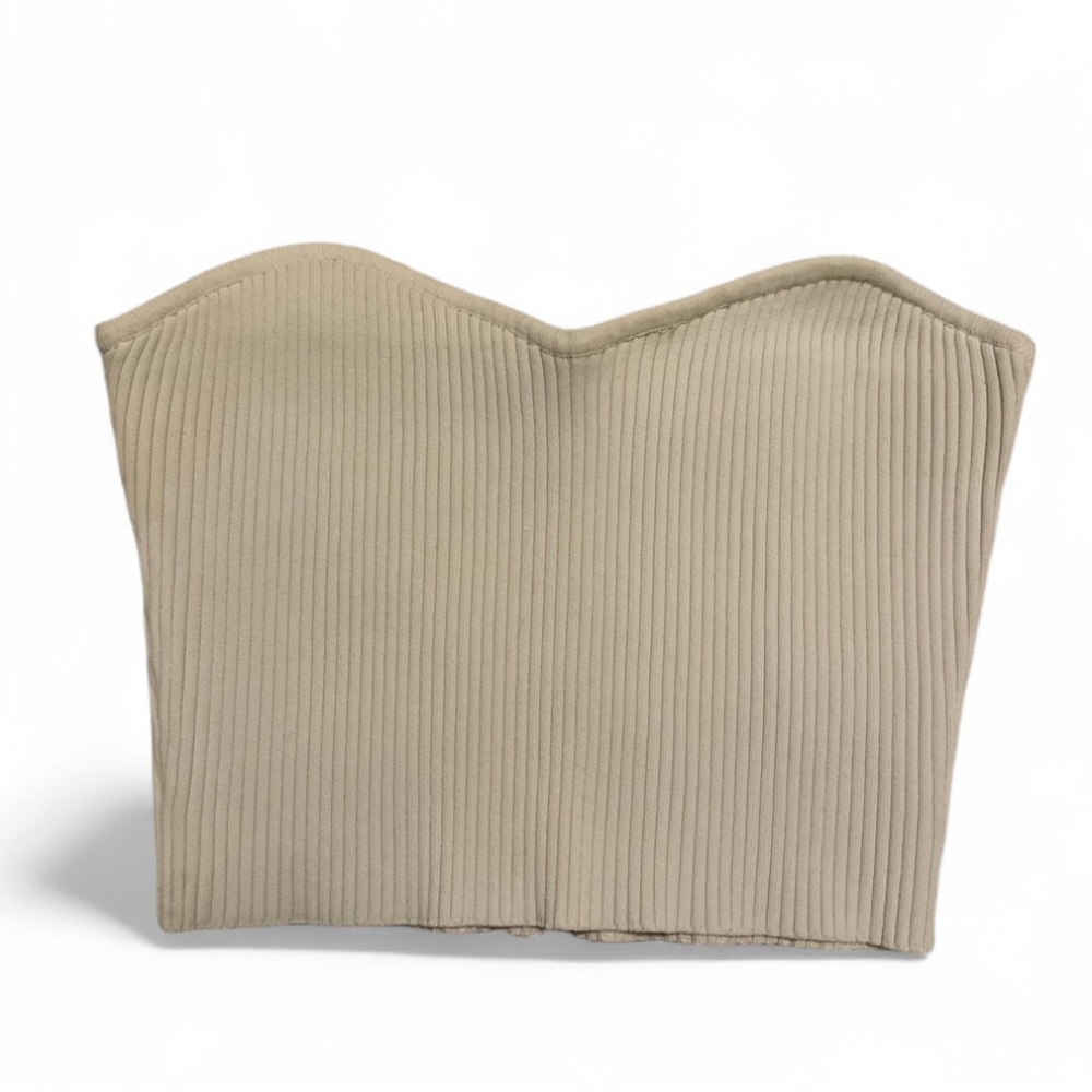 Forever 21 Off-White Ribbed Crop Top